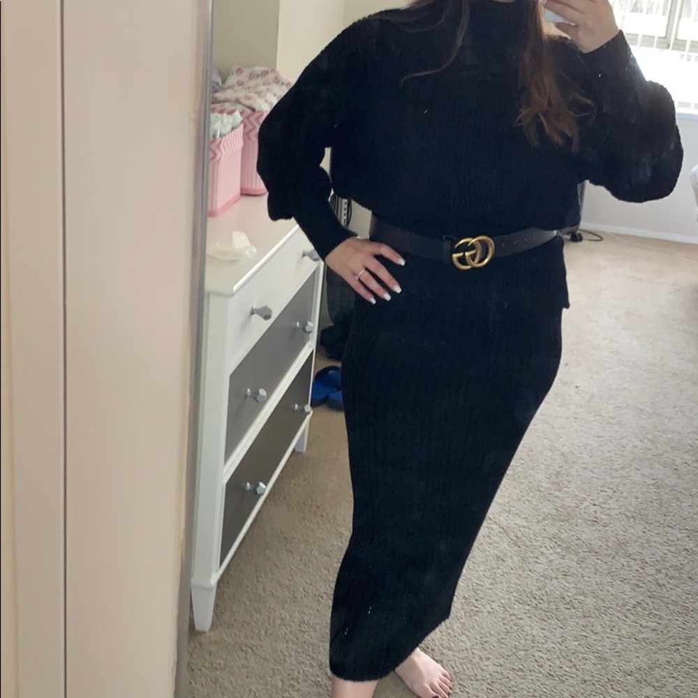 Missy Empire black knit co-ord set. NWT!